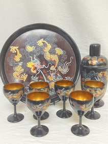 Set of 19-20th C. Chinese Gilt Lacquer over Wood W
