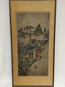 Qing Chinese Anonymous Watercolor Figural Painting