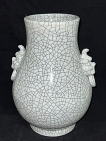 19-20th C. Chinese Porcelain Ge Glaze Zun Vase