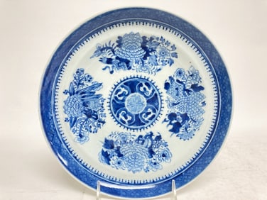 19th C. Chinese Export Porcelain B&W Plate