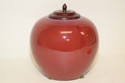 18-19th C. Chinese Porcelain Flambe Glaze Jar