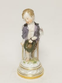 Rare 19th C. Meissen Porcelain Cherub Beggar Figurine