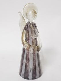 Vintage Murano italy Lattice Glitter Glass Angel
