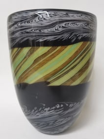 Large Vintage Murano Italy Multicolor Swirl Glass Vase