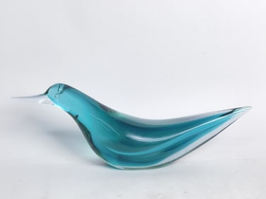 Vintage Murano Italy Aqua Glass Bird