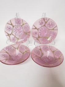 Vintage Higgins Thistledown Patterned Fused Glass