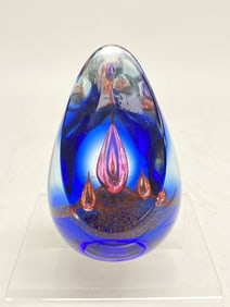 Limited Ed. Caithness Scotland "Red Alert" Glass Paperweight