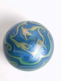 Limited Ed. Grant Rondolyn Iridescent Glass Paperweight
