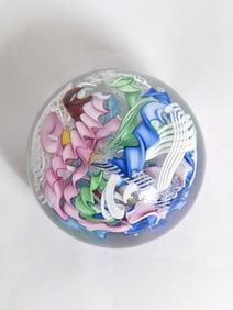 Murano Italy Latticino Glass Paperweight