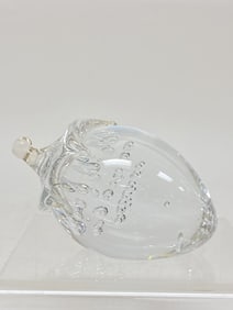 Unmarked Clear Controlled Bubble Strawberry Paperweight