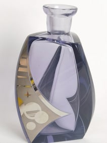 Vintage Art Deco Amethyst Glass Perfume Bottle