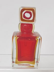 Vintage Murano Italy Ruby Glass Perfume Bottle