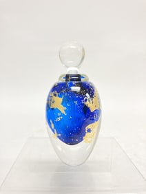 1993 R. Gandelman Gold Cobalt Blue Glass Perfume