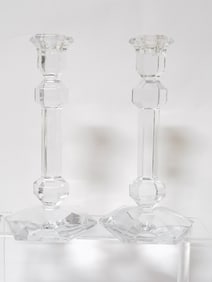 Pr. of Val. St. Lambert Crystal Galatee Candlesticks