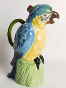 Large Vintage &K Amsterdam Porcelain Parrot Pitcher