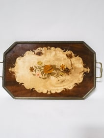 Antique Italian Hand Made Marquetry Tray