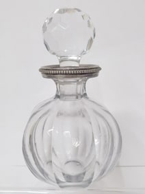 Baccarat France Crystal Decanter with Silver Lining