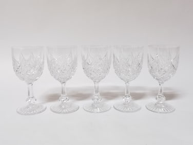 (5) Baccarat France Crystal "Colbert" Wine Glasses