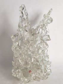 Large Vintage Exbor Czech Art Glass Sculpture