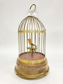 Antique German Bronze Bird Cage Music Box