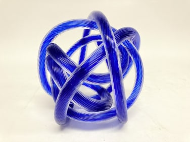 Vintage Murano Italy Endless Knot Glass Sculpture