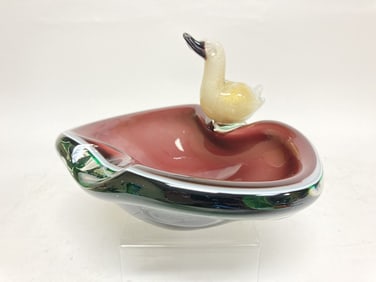Vintage Murano Italy Alfredo Barbini Art Glass Bowl