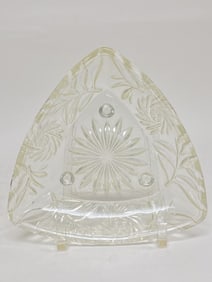 Vintage Clear Glass Triangle Dish