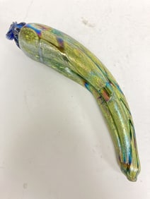 Vintage Iridescent Art Glass Green Pepper