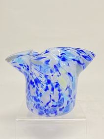 2017 Carlyn Ray Splatter Ruffled Art Glass Vase