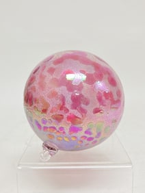 Iridescent Pink Glass Ornament