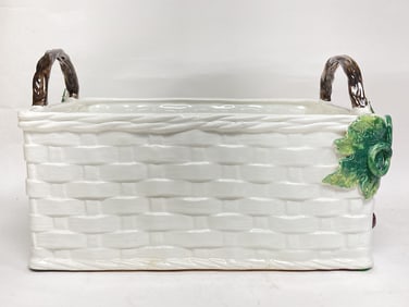 Vintage Jay Willfred Italian Porcelain Grape Basket