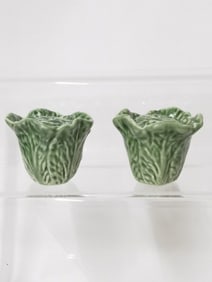 Pr. of Vintage Porcelain Cabbage Salt & Pepper Shakers