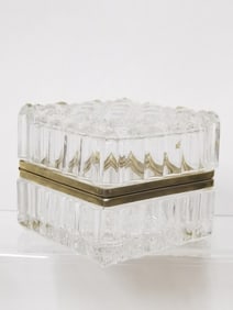 Vintage French Cut Crystal Jewelry Casket Box