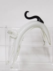 Murano Designed Clear Glass Cat