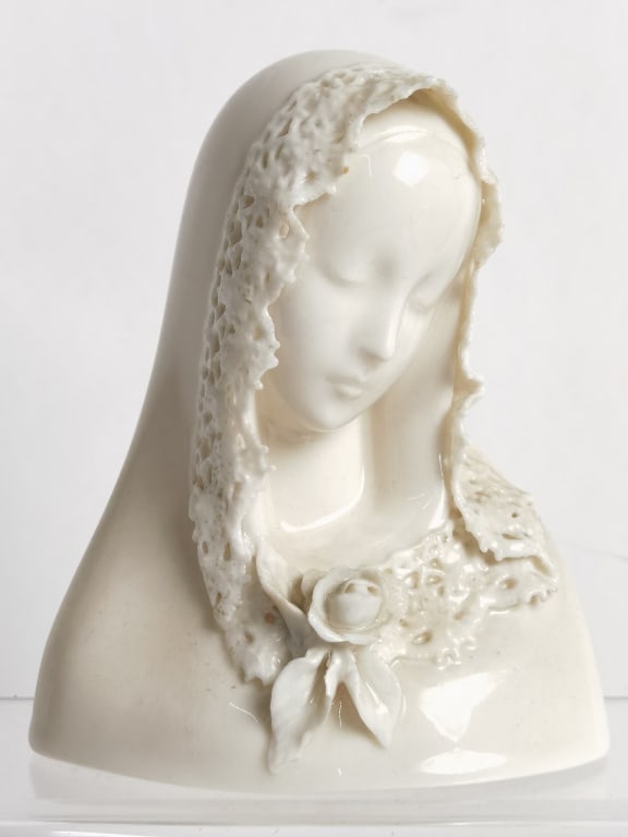 Vintage Cybis Porcelain Bisque Madonna Sculpture: Vintage Cybis Porcelain Bisque Madonna Sculpture, 4.5in