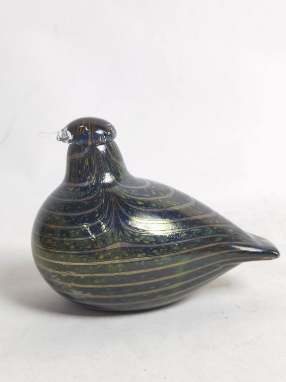 Vintage Iittala Finland Oiva Toikka Nuutajarvi Gla: Vintage Iittala Finland Oiva Toikka Nuutajarvi Glass Bird, 3.5in by 4.75in