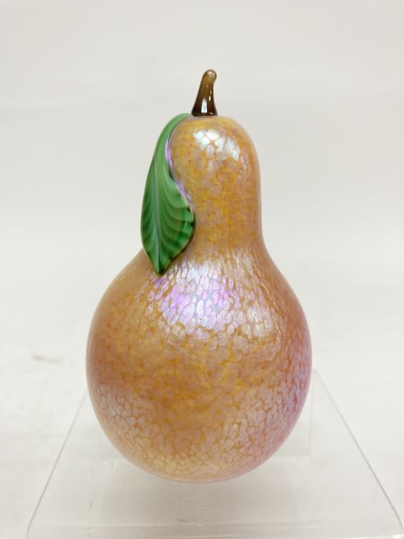 Orient & Flume Iridescent Pear Glass Paperweight (1 of 4)