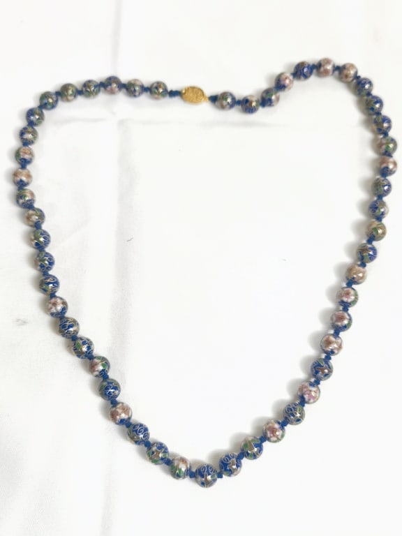 Vintage Chinese Cloisonne Bead Necklace (1 of 4)