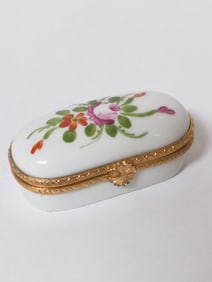 Limoges France Peint Main Porcelain Floral Treasur