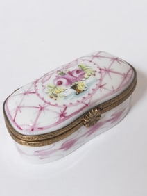 Limoges France Peint Main Porcelain Floral Treasur