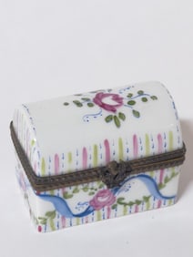 Limoges France Peint Main FD Porcelain Floral Trea