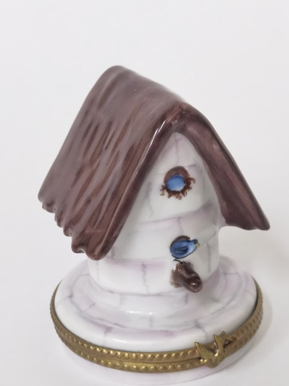 Limoges France Hand Painted Rochard Bird House Tre (1 of 4)
