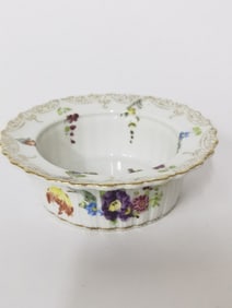 Vintage Dresden Porcelain Rimmed Floral Bowl