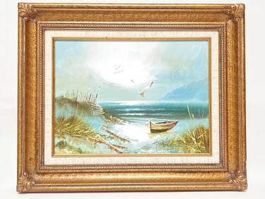 H. Gailey Seascape Oil Painting on Canvas