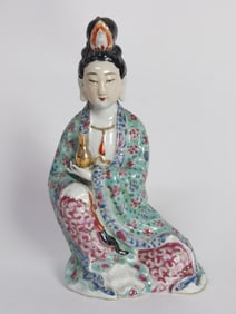 Late Qing Chinese Porcelain Famille Rose Figurine
