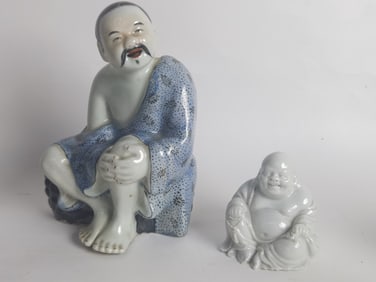 (2) Qing Chinese Porcelain Famille Rose/Blanc de C