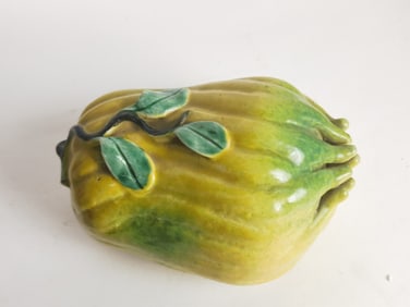 Qing Chinese Porcelain Yellow Glaze Buddha's Hand