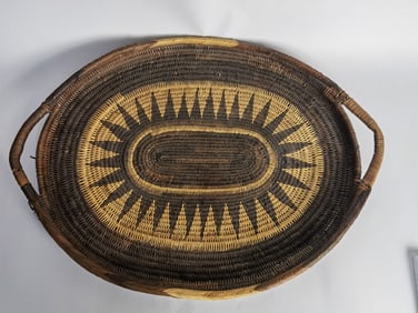 Vintage Hand Made Papua New Guinea Woven Tray