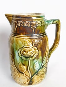 Antique France Majolica Art Nouveau Pitcher