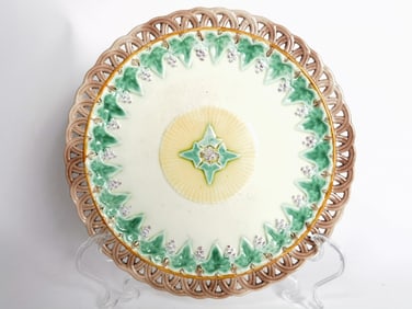 Antique Wedgwood Majolica Reticulated Plate